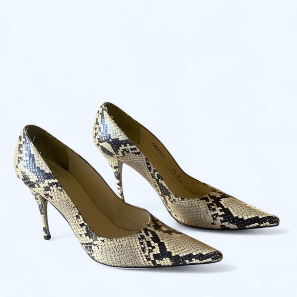 Stuart Weitzman Snakeskin Patterned Stiletto Heels Women’s Size 9.5M Maximalist - Picture 1 of 9